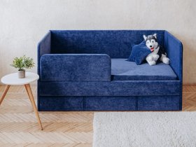 Диван-кровать Happy (синий) в Норильске - norilsk.mebel-nsk.ru | фото