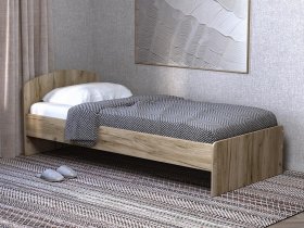 Кровать односпальная 80 с низкой спинкой (дуб крафт серый) в Норильске - norilsk.mebel-nsk.ru | фото