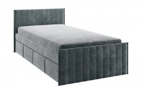 Кровать с ящиками Твикс 90*200 (графит велюр) в Норильске - norilsk.mebel-nsk.ru | фото