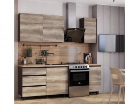 Кухонный гарнитур Энигма 1,6м (венге/дуб каньон) в Норильске - norilsk.mebel-nsk.ru | фото