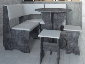 Кухонный уголок Лотос  (цемент темный к/з White) в Норильске - norilsk.mebel-nsk.ru | фото