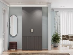 Шкаф двухстворчатый Эккервуд (Нью) (графит) в Норильске - norilsk.mebel-nsk.ru | фото